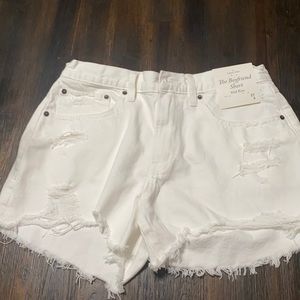 Abercrombie & Fitch White Jean Shorts